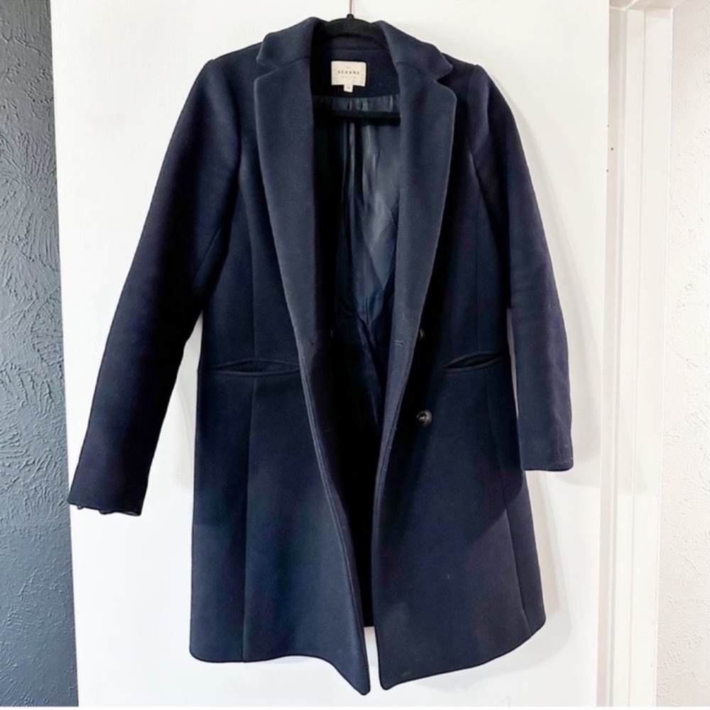 Sezane Johnson Coat Peacoat Wool Navy Blue Size 34 US 2 - Picture 7 of 11